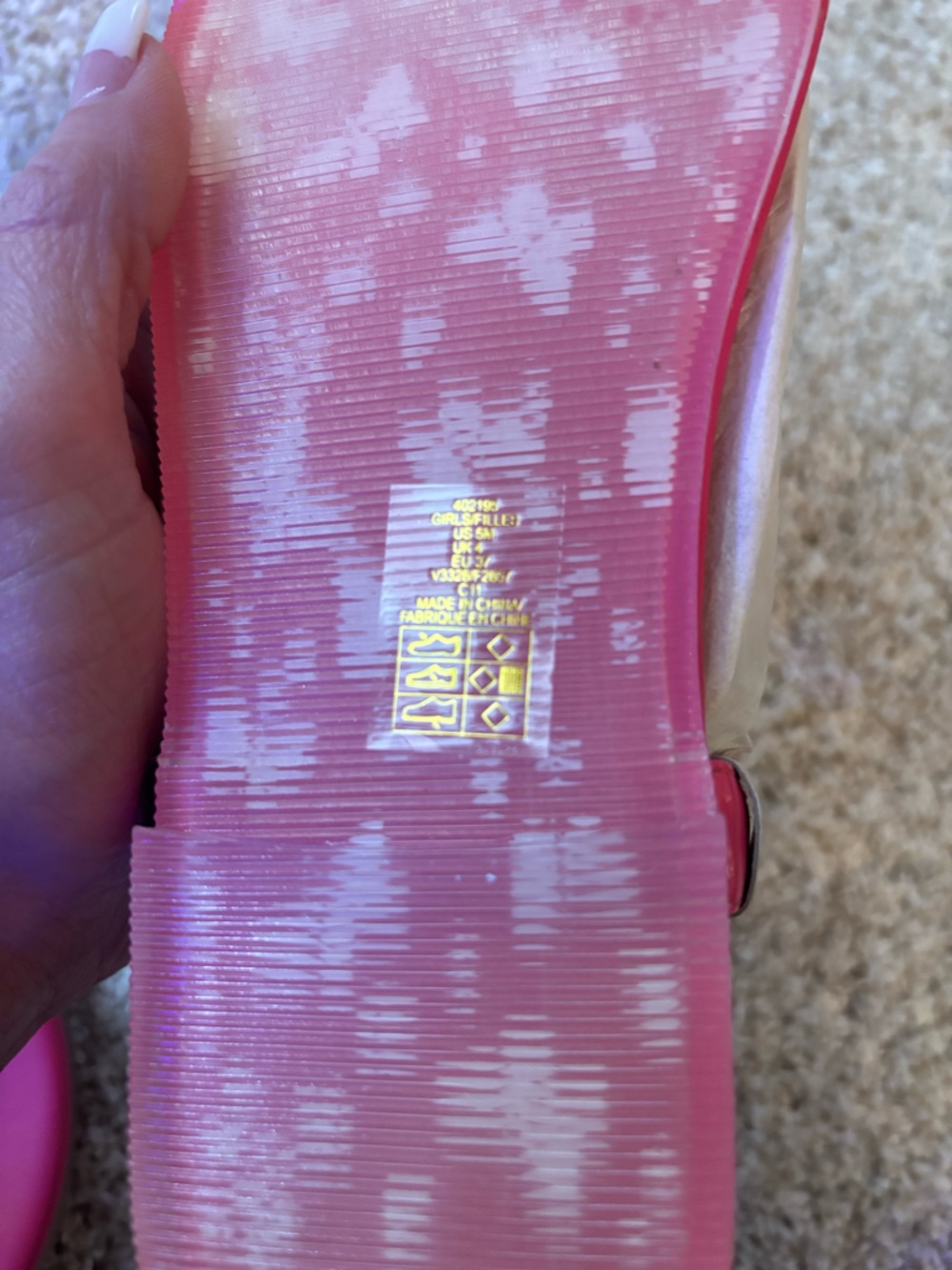 Lands' End Bright Pink T‑Strap Girls' Sandals - Picture 5 of 5